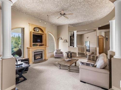 1 26029 Twp Rd 512, Rural Parkland County, AB - Indoor Photo Showing Living Room With Fireplace