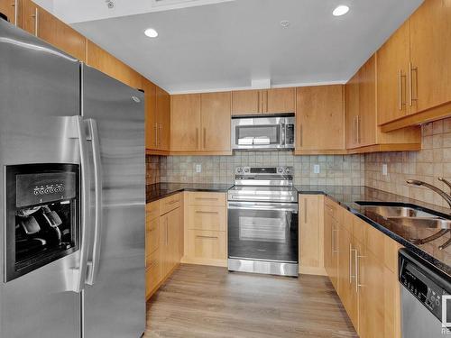 708 6608 28 Avenue, Edmonton, AB - Indoor Photo Showing Kitchen With Stainless Steel Kitchen With Double Sink