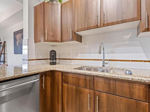 107 10333 112 Street, Edmonton, AB - Indoor Photo Showing Kitchen With Double Sink