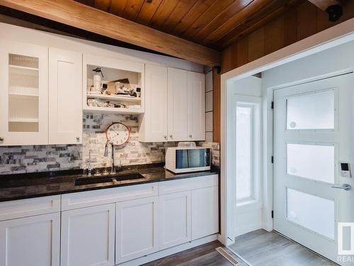 56 Michigan Street, Devon, AB - Indoor Photo Showing Kitchen With Double Sink