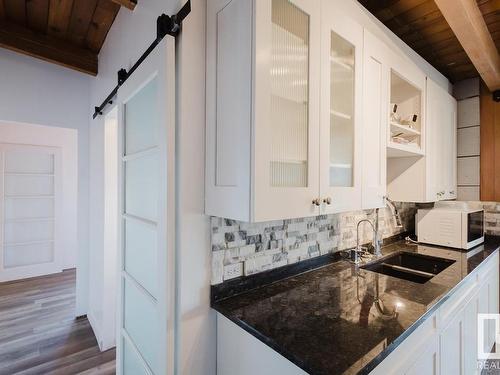 56 Michigan Street, Devon, AB - Indoor Photo Showing Kitchen With Double Sink