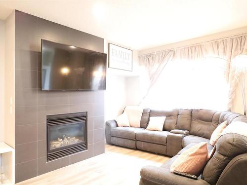 11906 68 Street, Edmonton, AB - Indoor Photo Showing Living Room With Fireplace