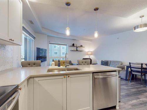 407 1316 Windermere Way, Edmonton, AB - Indoor Photo Showing Kitchen With Double Sink