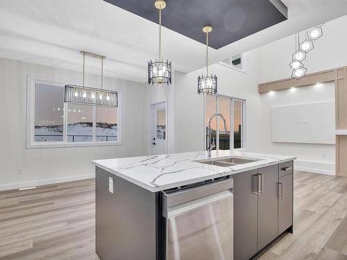 397 Bluff Cove, Leduc, AB - Indoor Photo Showing Kitchen With Double Sink With Upgraded Kitchen