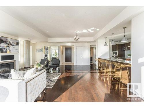 706 2612 109 Street, Edmonton, AB - Indoor Photo Showing Living Room With Fireplace