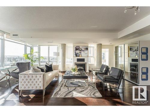 706 2612 109 Street, Edmonton, AB - Indoor Photo Showing Living Room With Fireplace