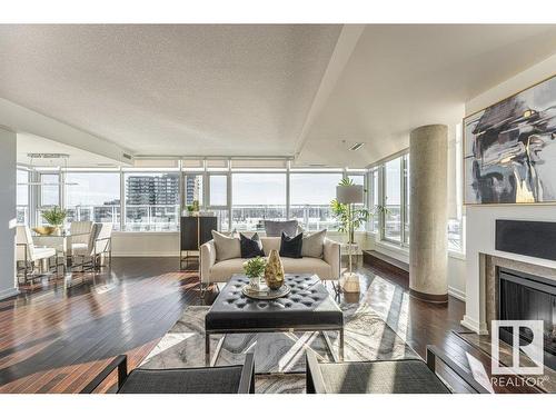 706 2612 109 Street, Edmonton, AB - Indoor Photo Showing Living Room With Fireplace