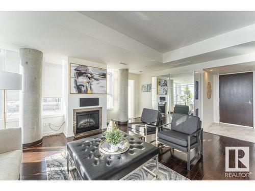 706 2612 109 Street, Edmonton, AB - Indoor Photo Showing Living Room With Fireplace