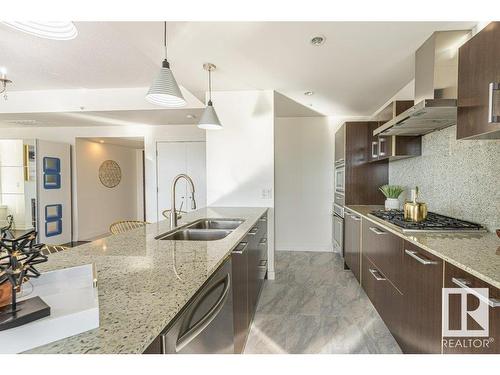 706 2612 109 Street, Edmonton, AB - Indoor Photo Showing Kitchen With Double Sink With Upgraded Kitchen