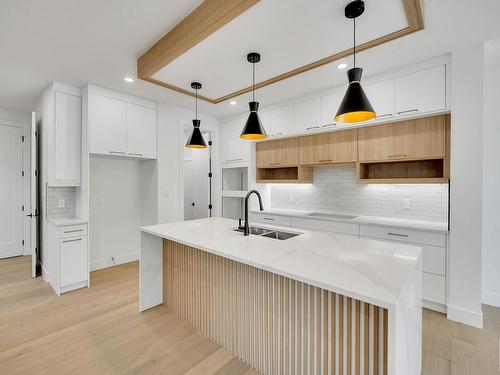 7717 158 Street, Edmonton, AB - Indoor Photo Showing Kitchen With Double Sink With Upgraded Kitchen