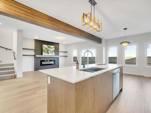 46 Edgefield Way, St. Albert, AB - Indoor Photo Showing Kitchen With Double Sink