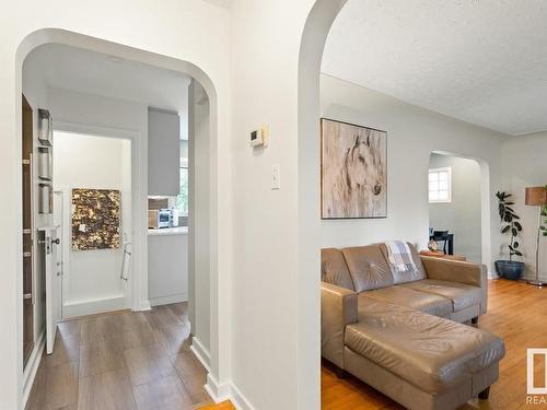 10329 136 Street, Edmonton, AB - Indoor Photo Showing Living Room With Fireplace