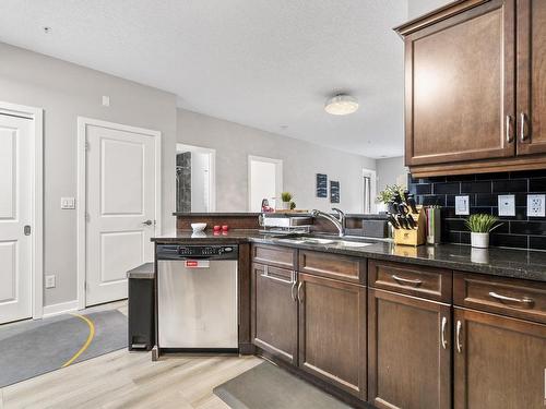 105 7907 109 Street, Edmonton, AB - Indoor Photo Showing Kitchen With Double Sink