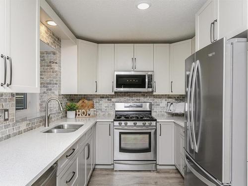 4604 43 Street, Beaumont, AB - Indoor Photo Showing Kitchen With Stainless Steel Kitchen With Double Sink