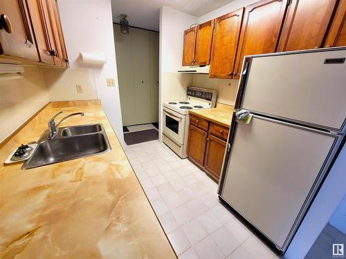 602 10135 116 Street, Edmonton, AB - Indoor Photo Showing Kitchen With Double Sink