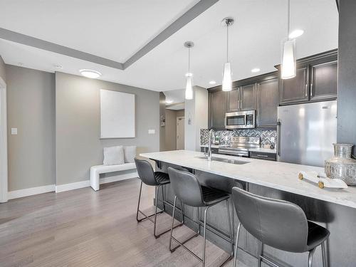 102 11080 Ellerslie Road, Edmonton, AB - Indoor Photo Showing Kitchen With Upgraded Kitchen