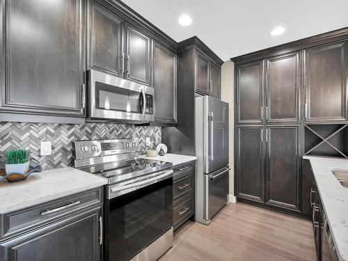 102 11080 Ellerslie Road, Edmonton, AB - Indoor Photo Showing Kitchen With Upgraded Kitchen