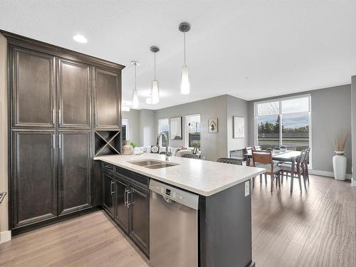 102 11080 Ellerslie Road, Edmonton, AB - Indoor Photo Showing Kitchen With Double Sink