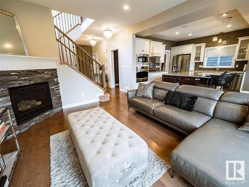 1618 Wates Close, Edmonton, AB - Indoor Photo Showing Living Room With Fireplace