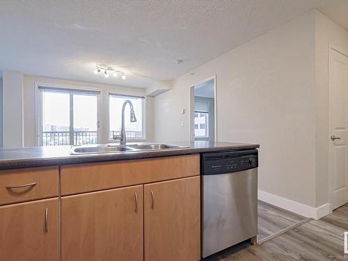 502 10180 104 Street Nw, Edmonton, AB - Indoor Photo Showing Kitchen With Double Sink