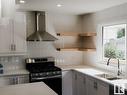 8803 145 Street, Edmonton, AB  - Indoor Photo Showing Kitchen With Double Sink 