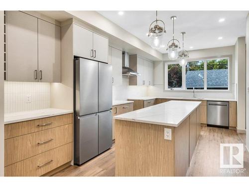 11442 70 Street, Edmonton, AB - Indoor Photo Showing Kitchen With Stainless Steel Kitchen With Upgraded Kitchen