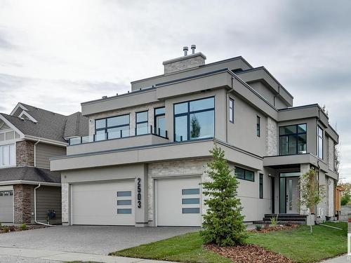 2503 Cameron Ravine Landing, Edmonton, AB - Outdoor With Balcony With Facade