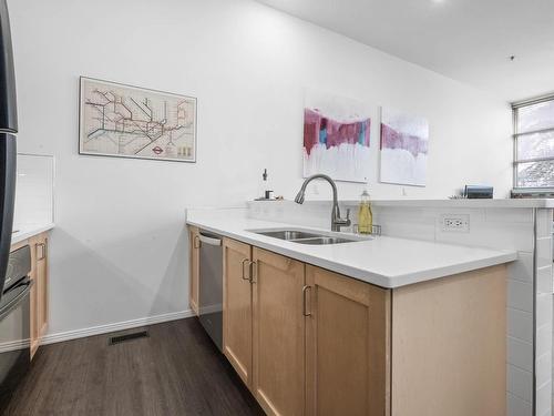 102 10123 112 Street, Edmonton, AB - Indoor Photo Showing Kitchen With Double Sink