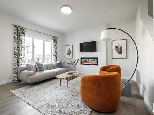 7120 177 Avenue, Edmonton, AB - Indoor Photo Showing Living Room With Fireplace