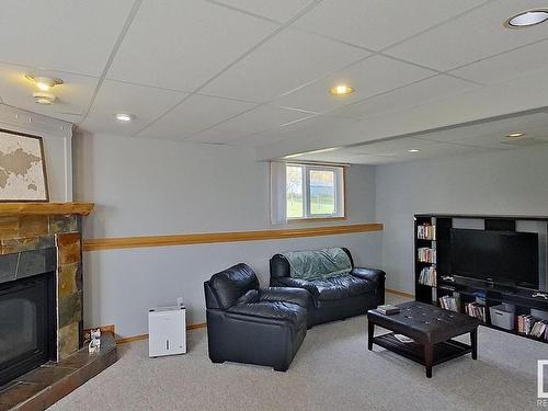 5113 Twp Rd 592A, Rural Barrhead County, AB - Indoor Photo Showing Living Room With Fireplace