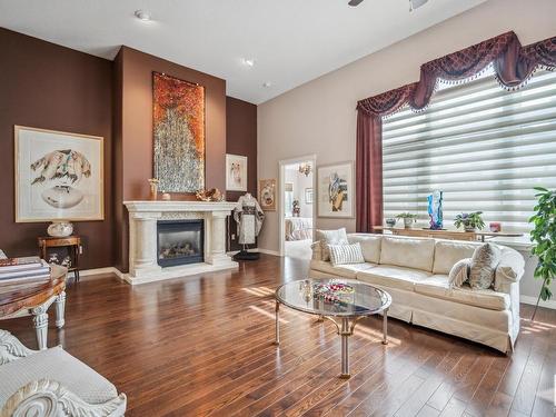 18343 Lessard Road, Edmonton, AB - Indoor Photo Showing Living Room With Fireplace