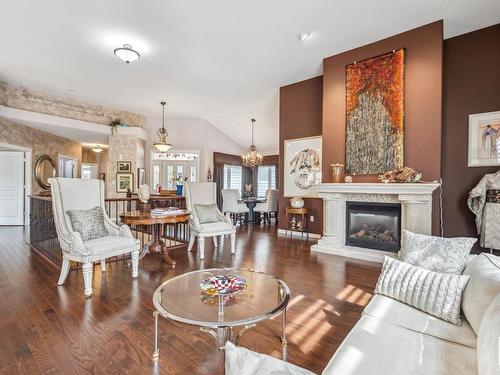 18343 Lessard Road, Edmonton, AB - Indoor Photo Showing Living Room With Fireplace