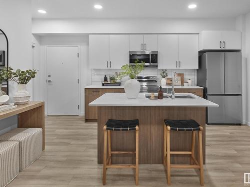 302 9223 228 Street, Edmonton, AB - Indoor Photo Showing Kitchen With Double Sink With Upgraded Kitchen