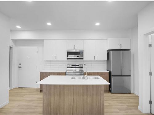 302 9223 228 Street, Edmonton, AB - Indoor Photo Showing Kitchen With Double Sink With Upgraded Kitchen