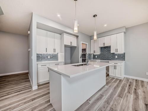 10238 92A Avenue, Morinville, AB - Indoor Photo Showing Kitchen With Double Sink With Upgraded Kitchen