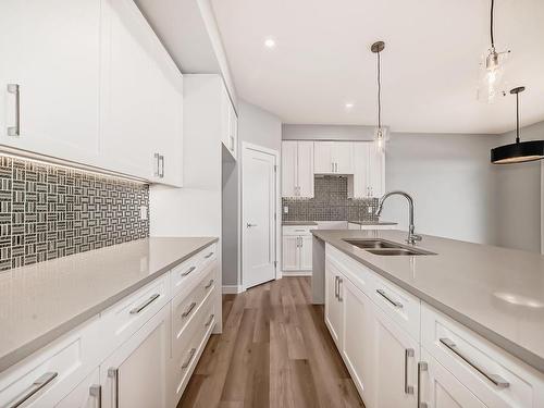 10214 92A Avenue, Morinville, AB - Indoor Photo Showing Kitchen With Double Sink With Upgraded Kitchen