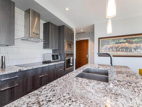 1701 11969 Jasper Avenue, Edmonton, AB - Indoor Photo Showing Kitchen With Double Sink