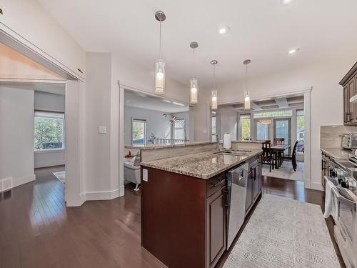 3503 Goodridge Bay Nw, Edmonton, AB - Indoor Photo Showing Kitchen With Double Sink With Upgraded Kitchen