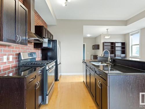 204 8223 99 Street, Edmonton, AB - Indoor Photo Showing Kitchen With Stainless Steel Kitchen With Double Sink With Upgraded Kitchen