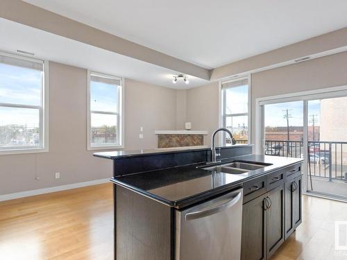 204 8223 99 Street, Edmonton, AB - Indoor Photo Showing Kitchen With Double Sink