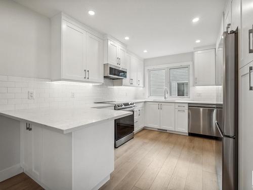 Edmonton, AB - Indoor Photo Showing Kitchen With Upgraded Kitchen