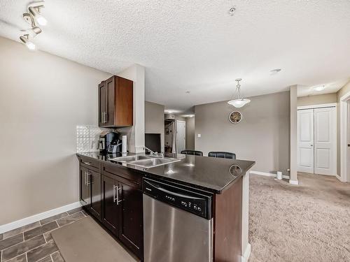 202 5390 Chappelle Road, Edmonton, AB - Indoor Photo Showing Kitchen With Double Sink