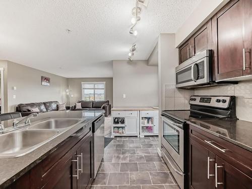 202 5390 Chappelle Road, Edmonton, AB - Indoor Photo Showing Kitchen With Double Sink