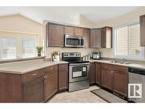 1566 34A Avenue, Edmonton, AB - Indoor Photo Showing Kitchen With Double Sink