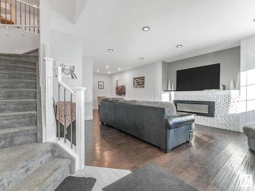 6056 179 Avenue, Edmonton, AB - Indoor Photo Showing Living Room With Fireplace