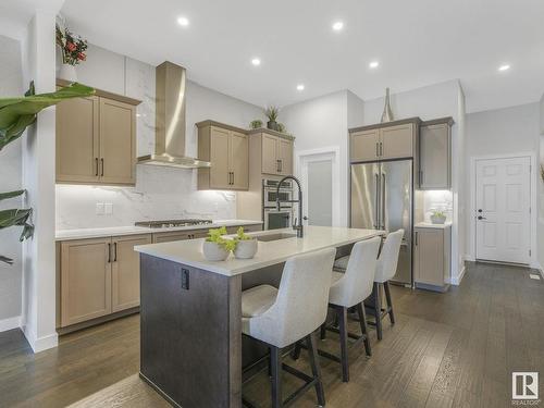 122 Edgewater Circle, Leduc, AB - Indoor Photo Showing Kitchen With Stainless Steel Kitchen With Upgraded Kitchen