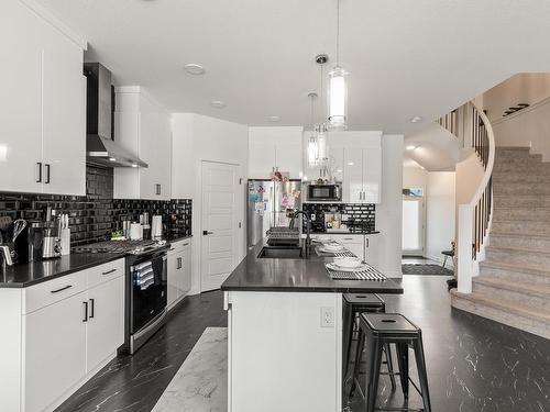 4108 Hawthorn Court, Edmonton, AB - Indoor Photo Showing Kitchen With Double Sink With Upgraded Kitchen