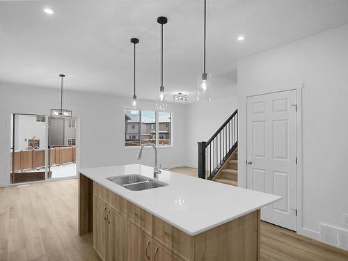 2026 13A Avenue, Edmonton, AB - Indoor Photo Showing Kitchen With Double Sink