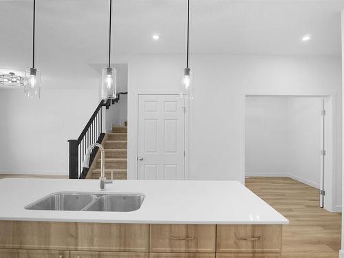 2026 13A Avenue, Edmonton, AB - Indoor Photo Showing Kitchen With Double Sink