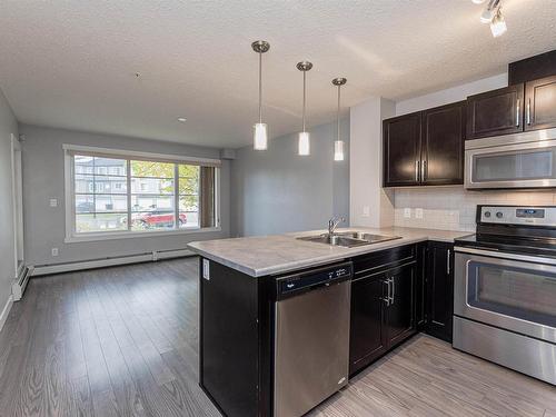 114 3670 139 Avenue, Edmonton, AB - Indoor Photo Showing Kitchen With Stainless Steel Kitchen With Double Sink